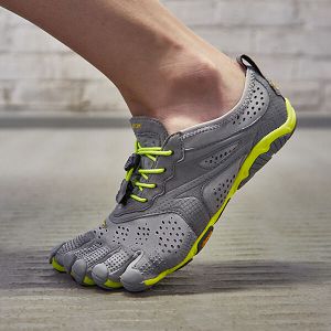 Vibram V-Run Grey/Yellow Womens Running Shoes | India-389750